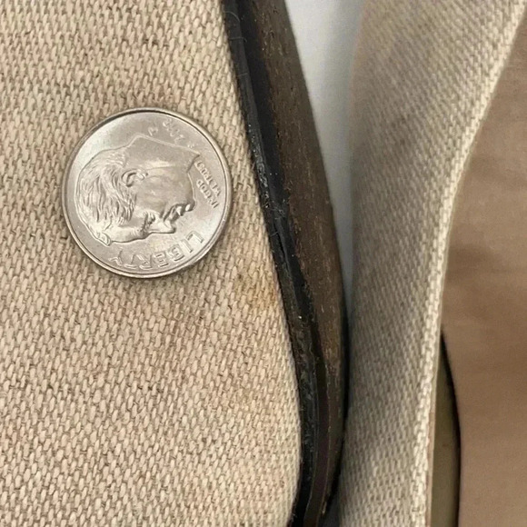 Nina Slip On Heels 8.5M Cream 2.5” Kitten Heel Closed Toe Vintage - Picture 11 of 13